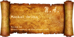 Maskal Arika névjegykártya